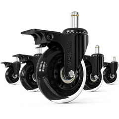 WEWILL Nadomestna kolesa za pisarniški stol z zavoro – komplet 5 kosov (10 × 22 mm)