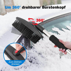 QTREE komplet snežnih lopat z 2 nastavkoma, 360° vrtljivo ščetko in strgalom