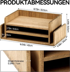 KIRIGEN 3-nadstropni leseni namizni organizator