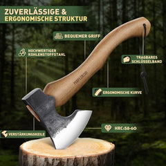 PURPLEBIRD ročno kovana vikinška sekira za kampiranje, bushcraft in drva