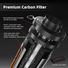 SPIDER FARMER ogljikov aktivni filter za prezračevanje, rastlinjake in odstranjevanje vonjav