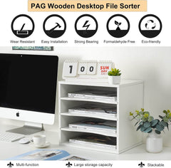 PAG 4-delni lesen namizni organizator