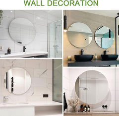 JMITHA Okroglo samolepilno stensko ogledalo brez okvirja - premer 40 cm