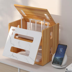 CATEKRO lesena omarica  za WiFi usmerjevalnik in skrivanje kablov in naprav