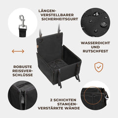 WUGLO Vodoodporen črn avto sedež za manjše pse - S