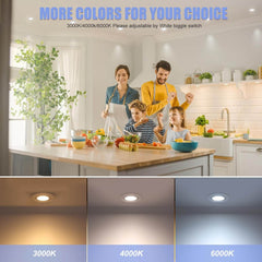 CLOSKH Zatemnljiv LED vgradni reflektor s tremi barvnimi temparaturami - komplet 6 kosov