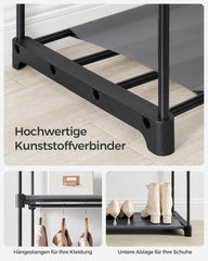 Tkaninska omara s policami in drogoma 140×43×174 cm - siva