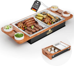 MIHOHO lesen grelni pladenj za žar z inox posodo - brez grelnikov