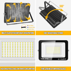 LED zunanja reflektorja 2 x 75 W, 7500 lm, hladna bela svetloba