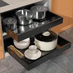 WIMEORS komplet 2 raztegljivih organizatorjev za omarice z izvlečnimi predali in nastavljivo širino