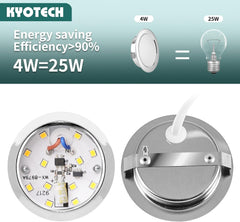 Komplet 6 vgradnih LED svetil za pohištvo, toplo bela svetloba, krom