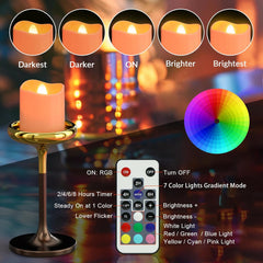Polnilne RGB LED čajne svečke z daljincem