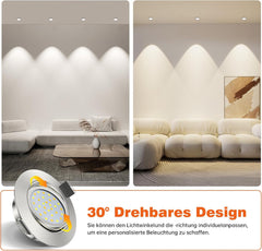 ACELIFE komplet 6 vrtljivih in zatemnilnih LED reflektorjev s tremi barvnimi temparaturami