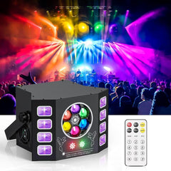 Disco svetilka 100 W, 4-v-1 z UV, stroboskopom in DMX nadzorom