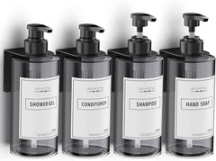 Siv stenski dozirnik mila brez vrtanja, 500 ml - komplet 4 kosi