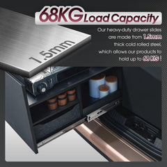 SHUHANG Kroglična izvlečna vodila z zaklepom 700 mm, 68 kg nosilnost - set 2 kosov