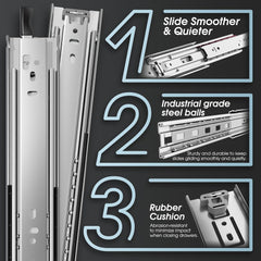 SHUHANG Kroglična izvlečna vodila z zaklepom 700 mm, 68 kg nosilnost - set 2 kosov