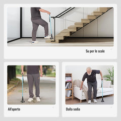 CAREBODA Zložljiva oporna palica z nastavljivo višino in T-ročajem