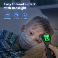 Digitalni brezkontaktni termometer za čelo z LCD zaslonom - črn