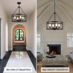 WTUOING Vintage viseči lestenec z nastavljivo višino