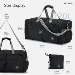 SPAHER zložljiva potovalna torba za šport in potovanja - 120 L