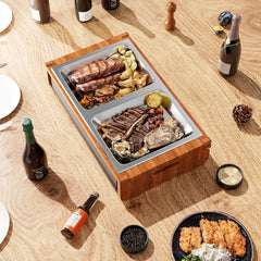 MIHOHO lesen grelni pladenj za žar z inox posodo - brez grelnikov