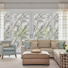 DKTIE  marmorna prosojna okenska folija – 90 × 200 cm (komplet 4 kosi)