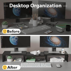 BONTEC lesen podstavek za dva monitorja z vgrajenim držalom za telefon