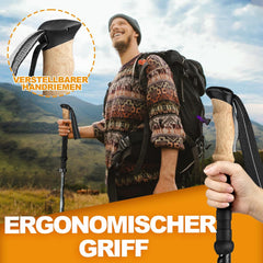 COVACURE zložljive pohodniške palice z gumijastimi nastavki in torbico