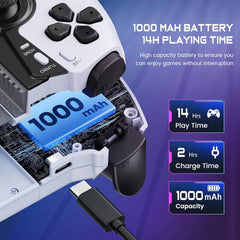 KICKDOT Brezžični igralni kontroler za iPhone / Android / Switch 1/2/OLED / iPad Mini