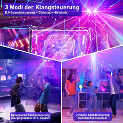 VICALO RGB LED Disco luč z dvojnima disco kroglicama