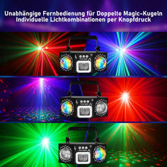VICALO RGB LED Disco luč z dvojnima disco kroglicama