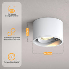 ACELIFE LED 7W nadometni zatemnilni stropni reflektorji - komplet 4 kosov