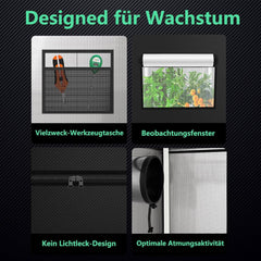 VIVOVERDANT šotor za rastline – 120 × 60 × 180 cm