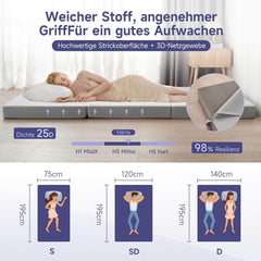 Z-HOM 3-delna zložljiva vzmetnica z odstranljivo pralno prevleko 120 x 195 x 10 cm