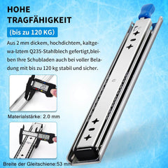 QWEZIX težko nosilna vodila za predale z zaklepom