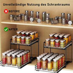 MAYZOLOP 2-nivojski izvlečni organizatorl za začimbe z nastavljivo višino