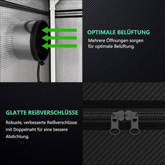 VIVOVERDANT šotor za rastline – 120 × 60 × 180 cm