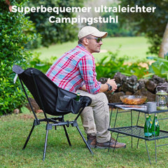 KINGCAMP ultralahki zložljivi ribiški stol z visokim naslonom