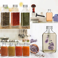 BELLE VOUS set 20 stekleničk s srebrnimi pokrovčki in lijakom - 50 ml