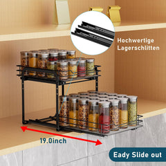 MAYZOLOP 2-nivojski izvlečni organizatorl za začimbe z nastavljivo višino