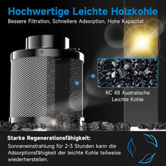 HON&GUAN Aktivni ogleni filter z dvema predfiltroma - 150 × 200 mm